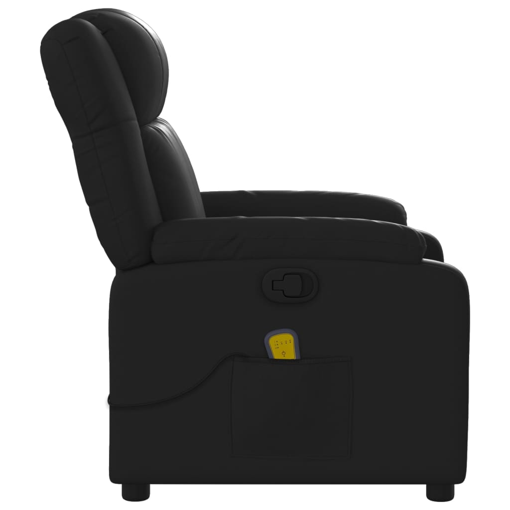 Massage Recliner Chair Black Faux Leather