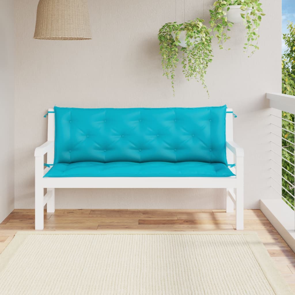 Garden Bench Cushions 2pcs Turquoise 59.1"x19.7"x2.8" Fabric