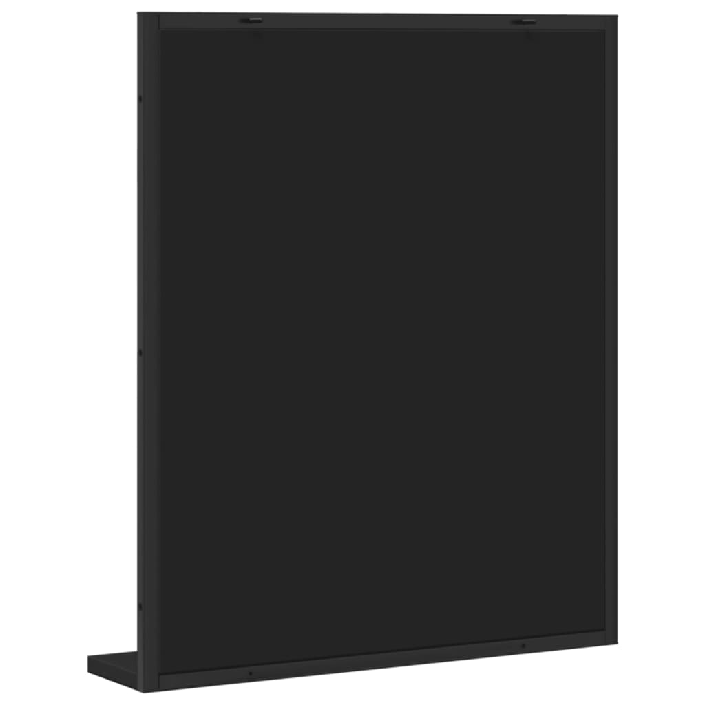 Bathroom Mirror with Shelf Black 19.7"x4.7"x23.6" Engineered Wood