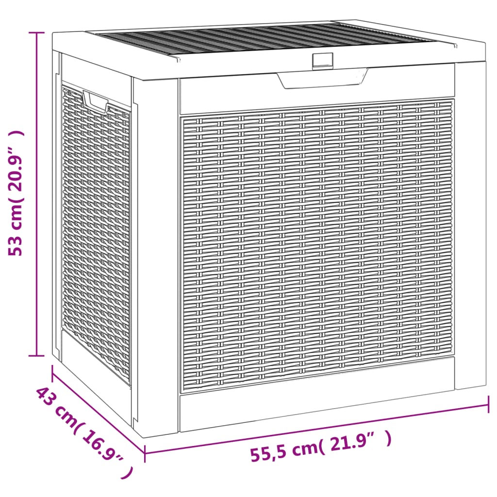 Patio Storage Box Light Brown 21.9"x16.9"x20.9" Polypropylene