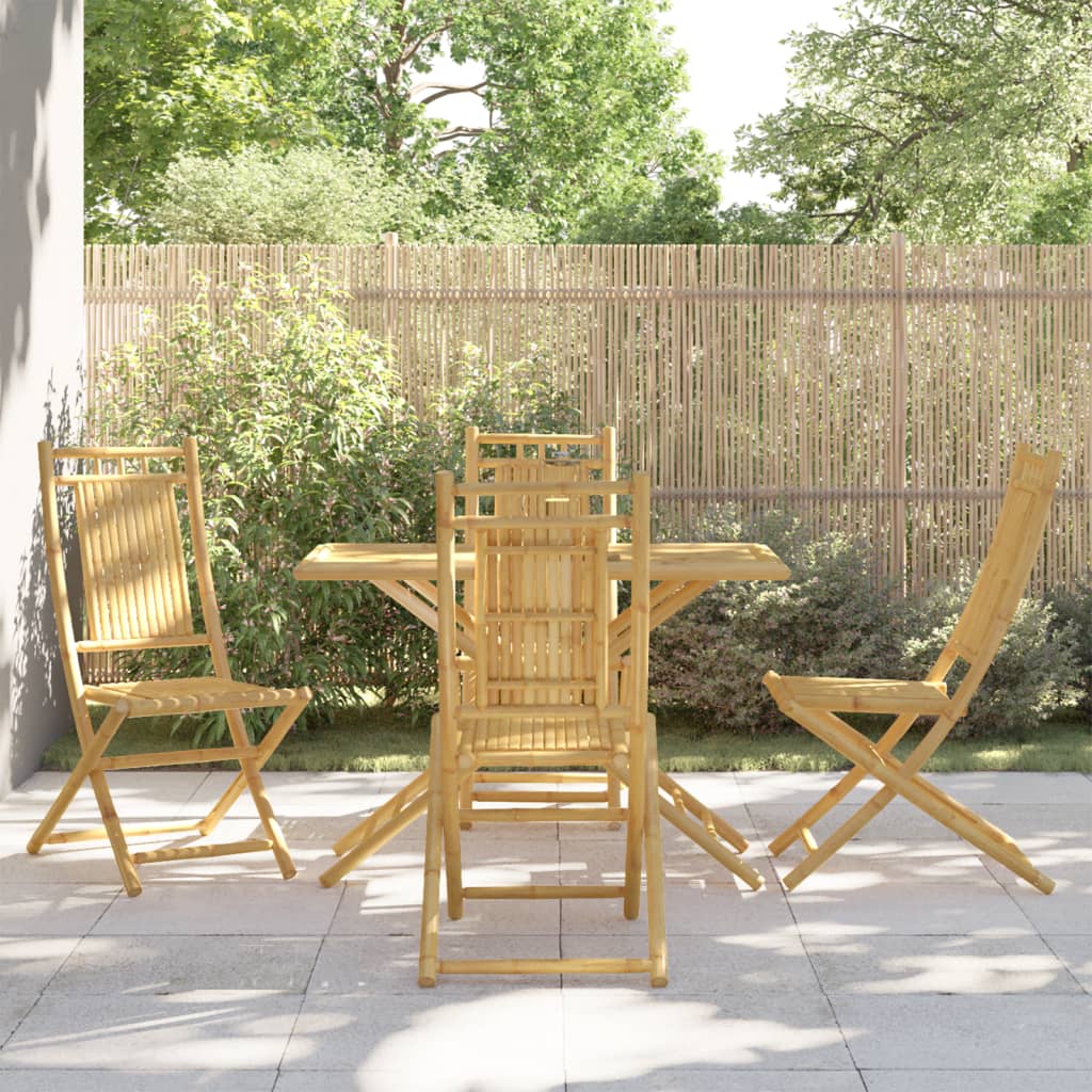 5 Piece Patio Dining Set Bamboo