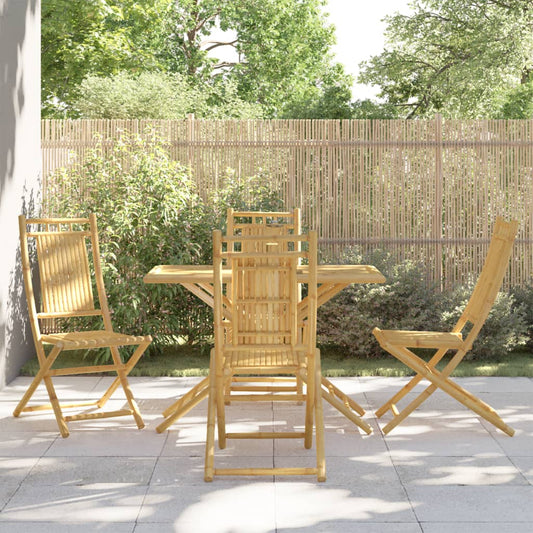 5 Piece Patio Dining Set Bamboo