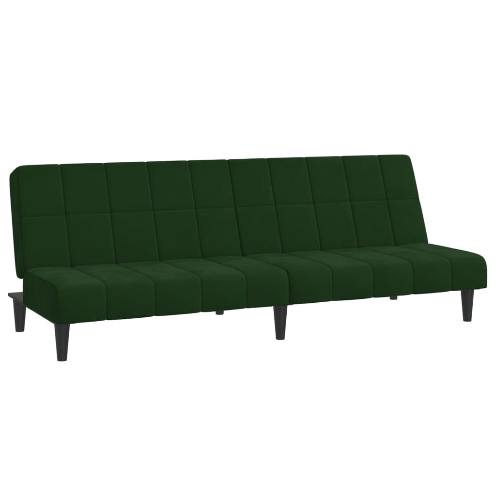 2-Seater Sofa Bed Dark Green Velvet