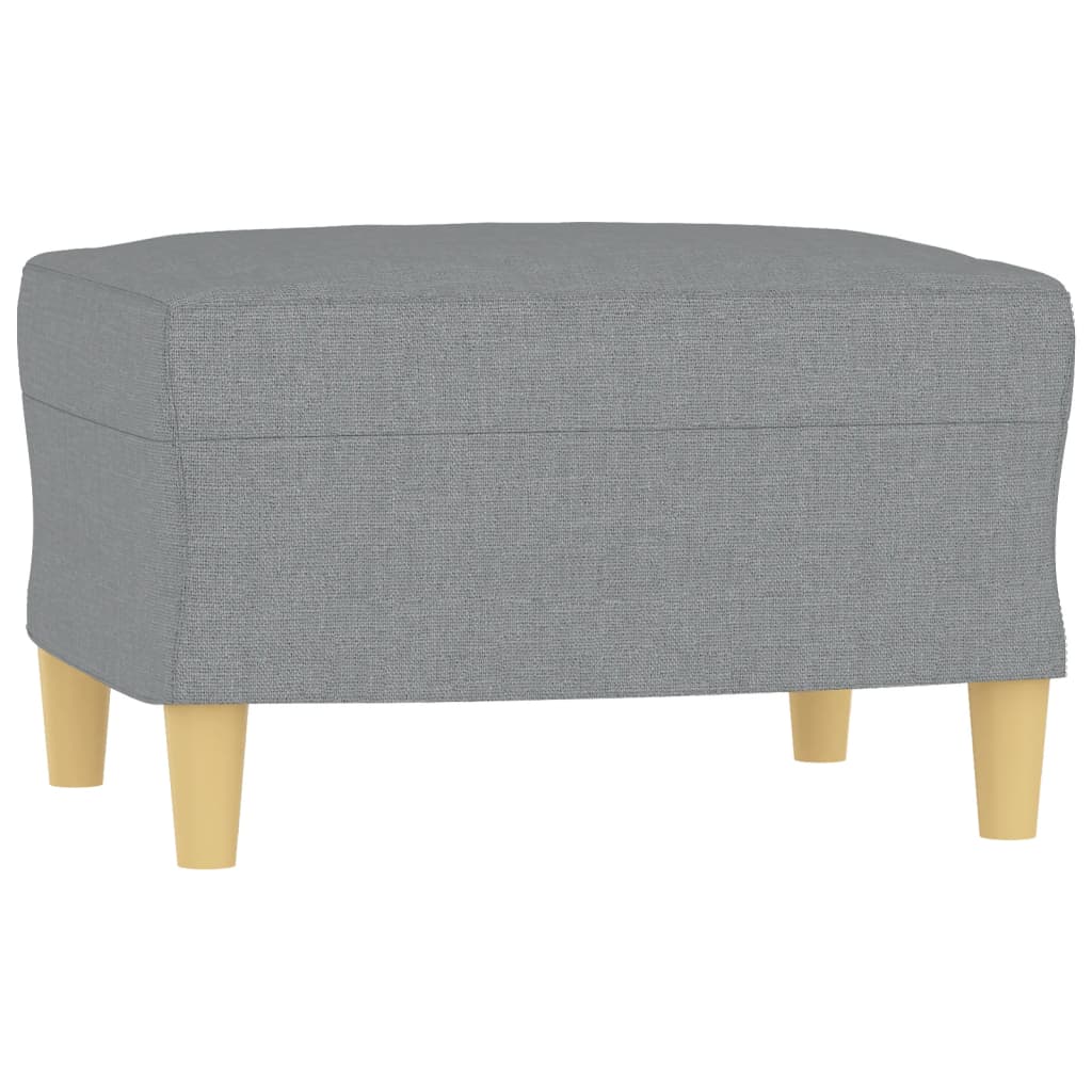 3-Seater Sofa with Footstool Light Gray 70.9" Fabric