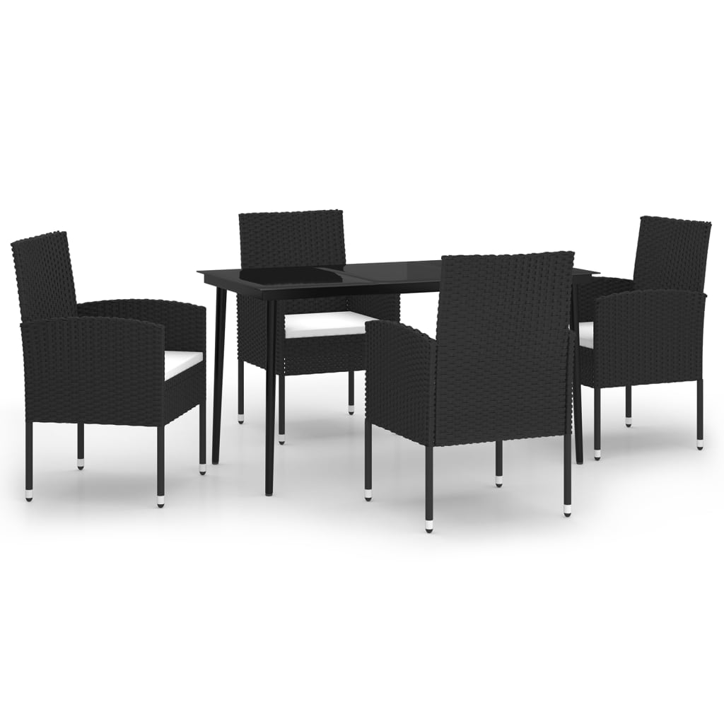 5 Piece Patio Dining Set Black