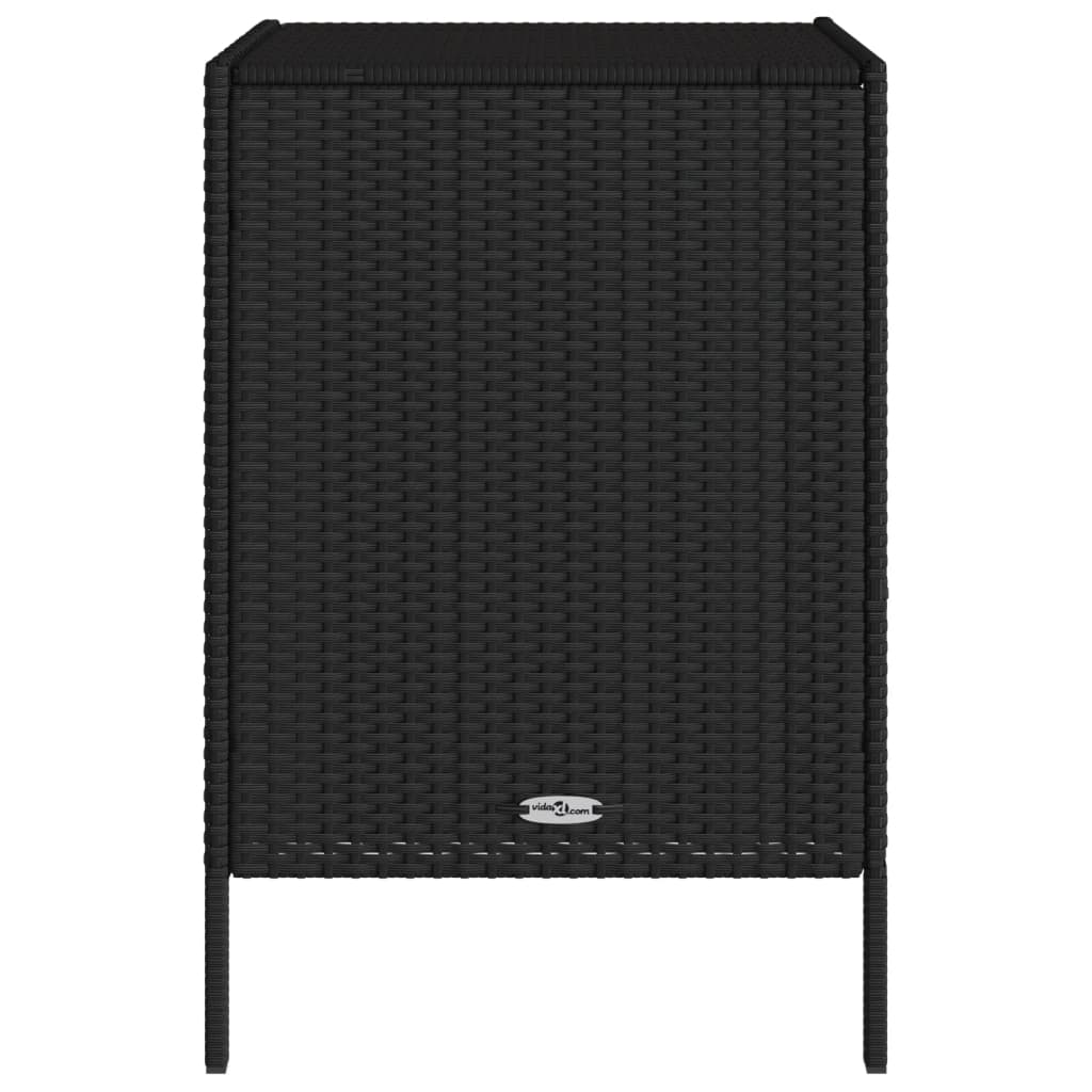 Patio Storage Cabinet Black 21.7"x23.2"x31.5" Poly Rattan