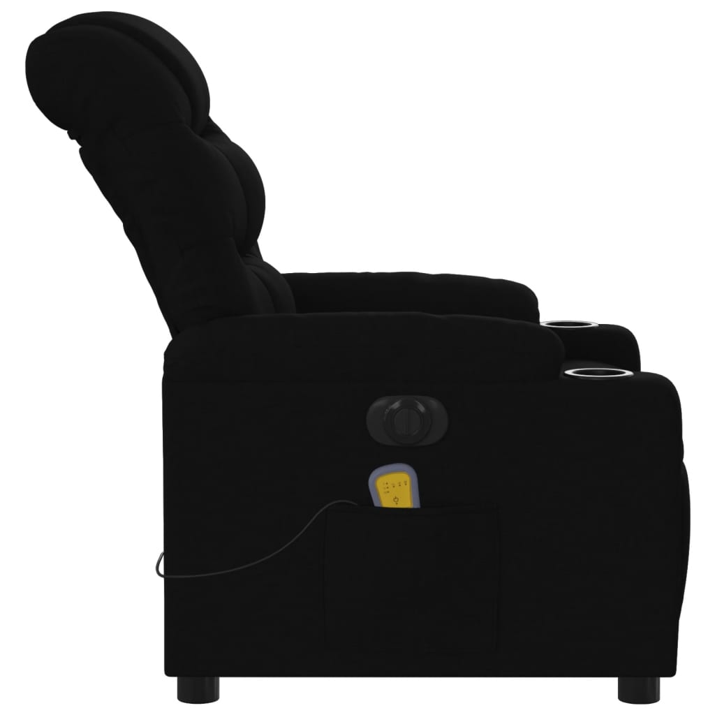 Electric Massage Recliner Chair Black Fabric