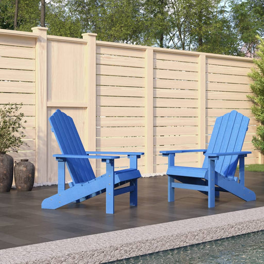 Patio Adirondack Chairs 2 pcs HDPE Aqua Blue