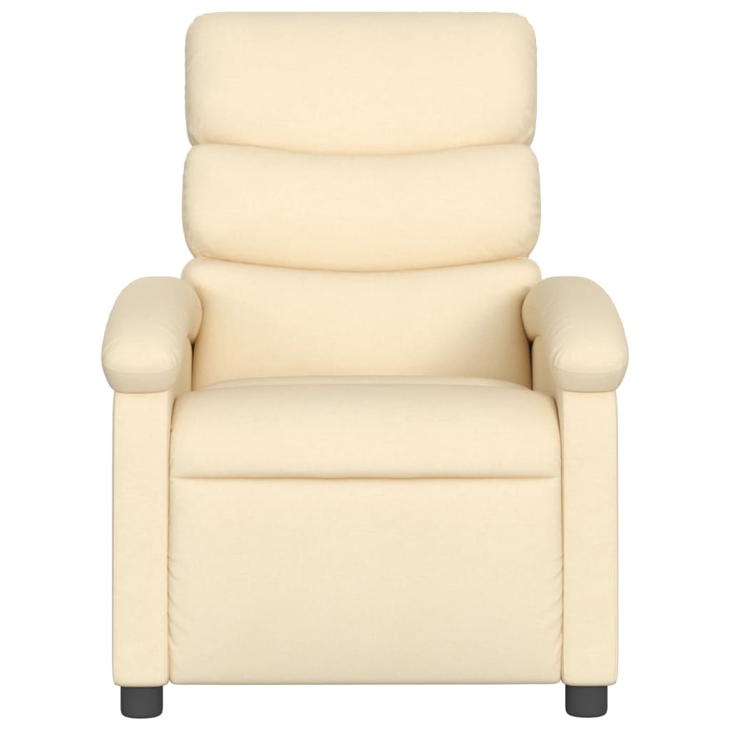 Electric Massage Recliner Chair Cream Fabric