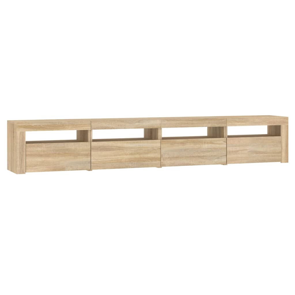 TV Stand with LED Lights Sonoma Oak 94.5"x13.8"x15.7"