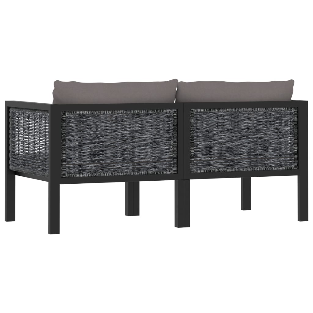 2-Seater Sofa with Cushions Anthracite Poly Rattan