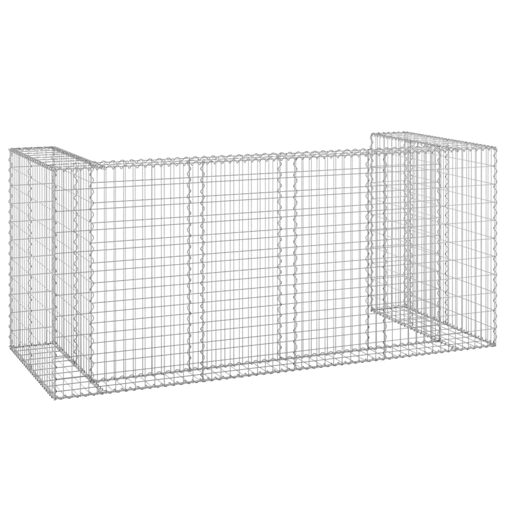 Gabion Wall for Garbage Bins Galvanized Steel 100"x39.4"x43.3"