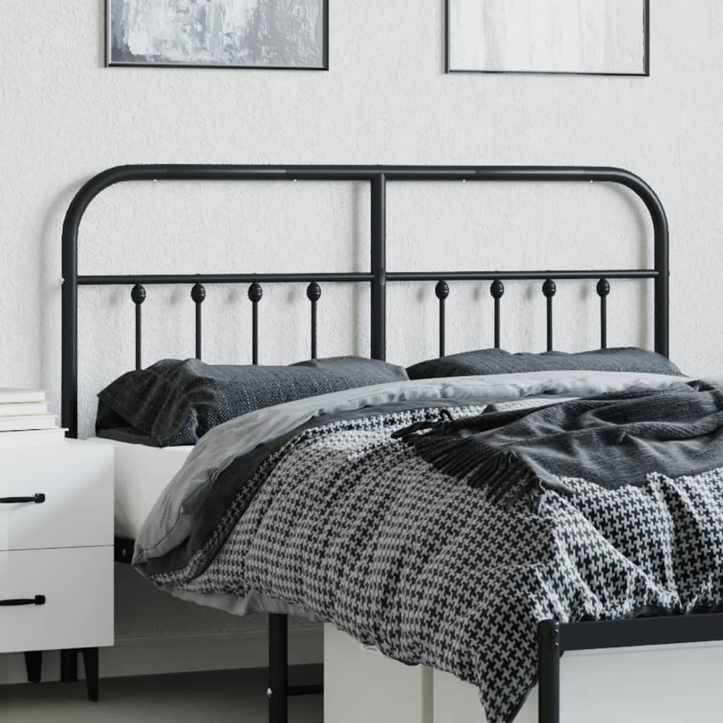 Metal Headboard Black 53.1"