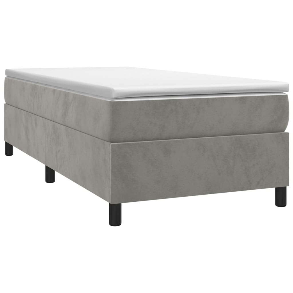 Bed Frame without Mattress Light Gray Twin Velvet (US Only)