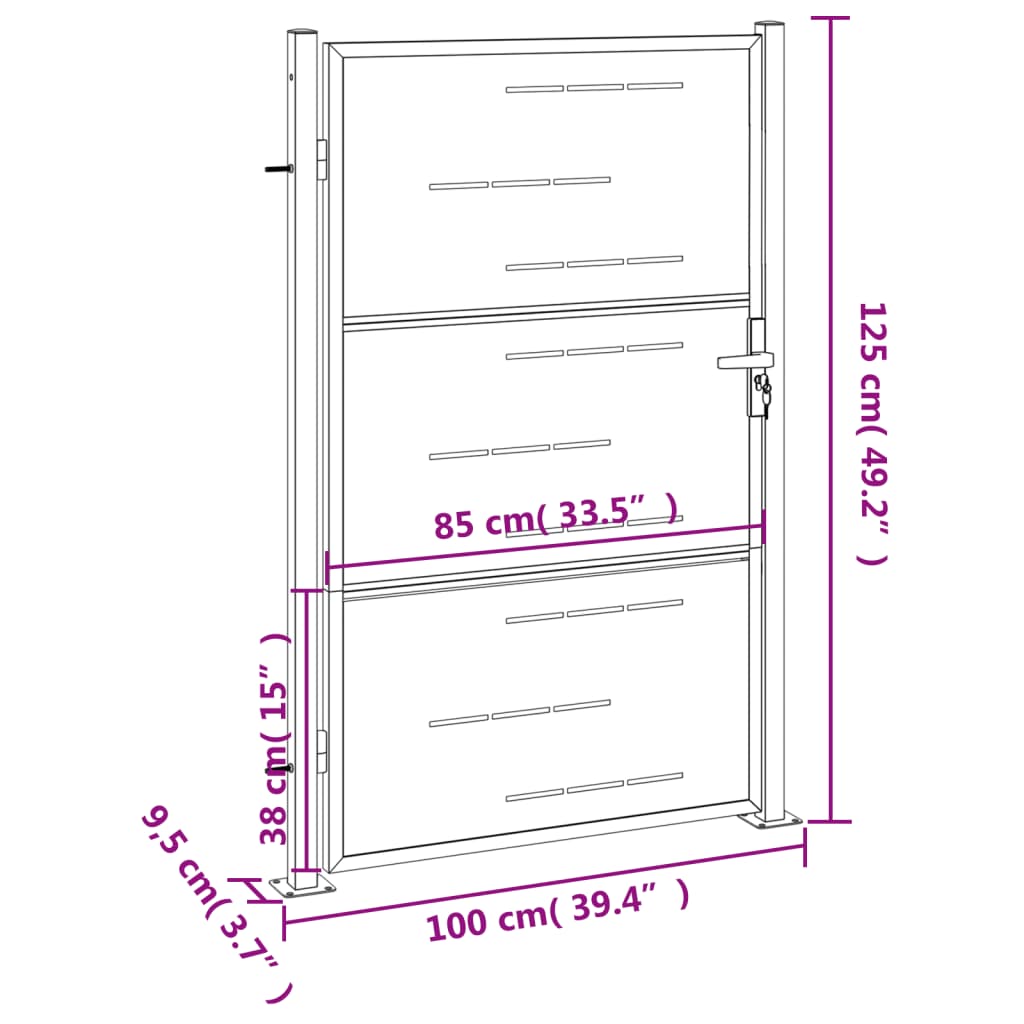 Garden Gate 39.4"x49.2" Stainless Steel