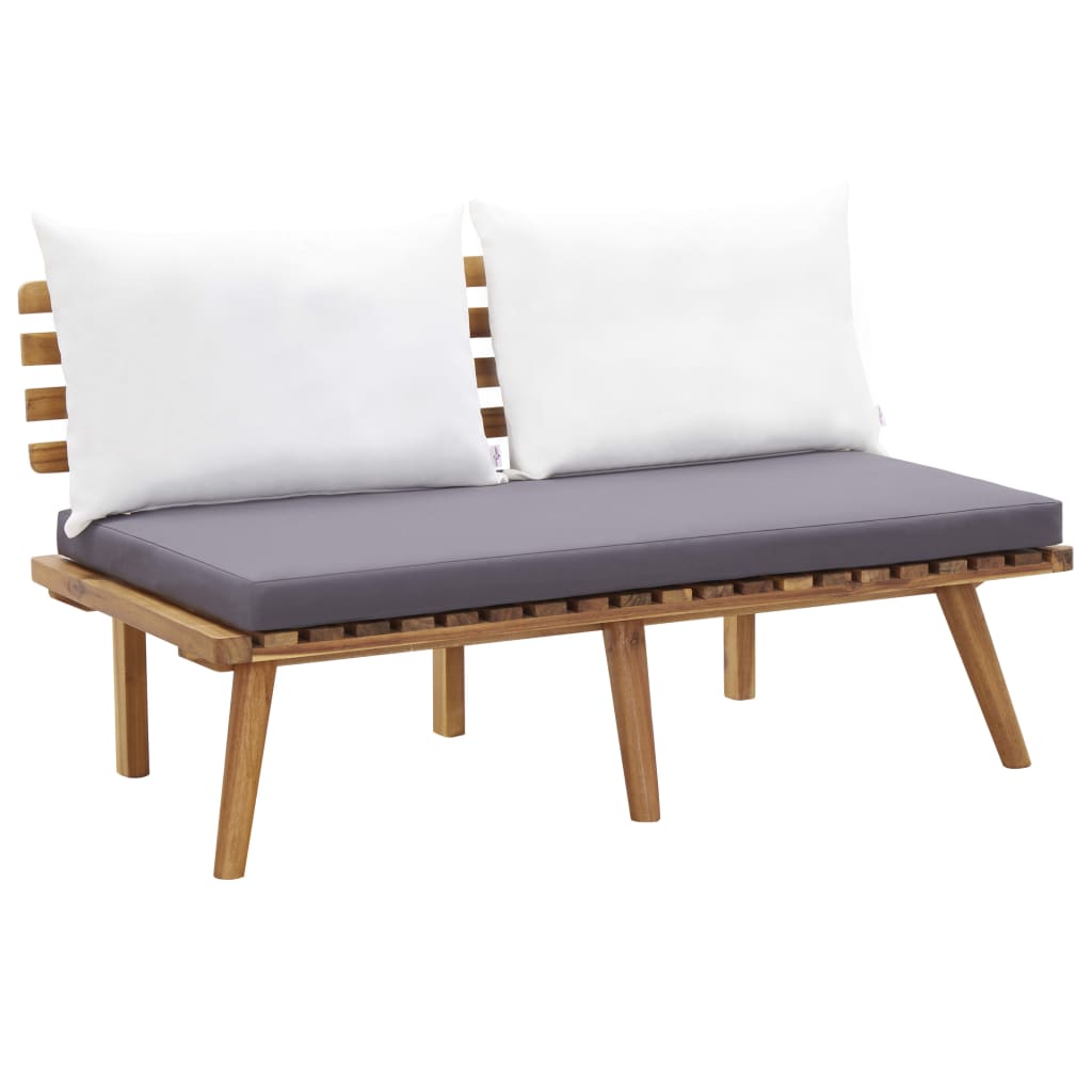 4 Piece Patio Lounge Set with Cushions Solid Wood Acacia