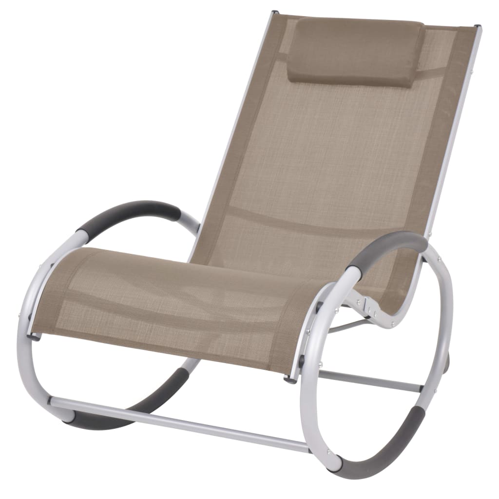 Outdoor Rocking Chair Taupe Textilene