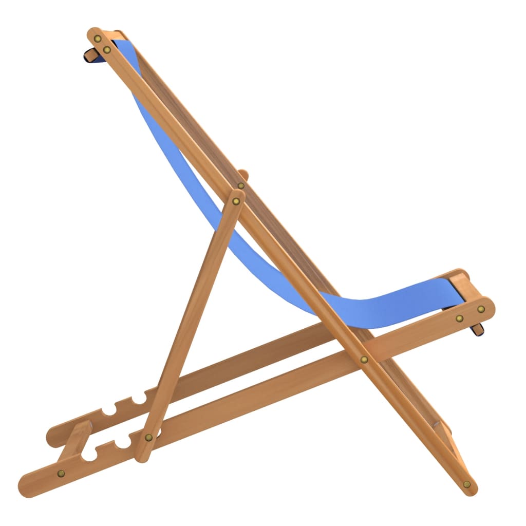 Deck Chair Teak 22.1"x41.3"x37.8" Blue