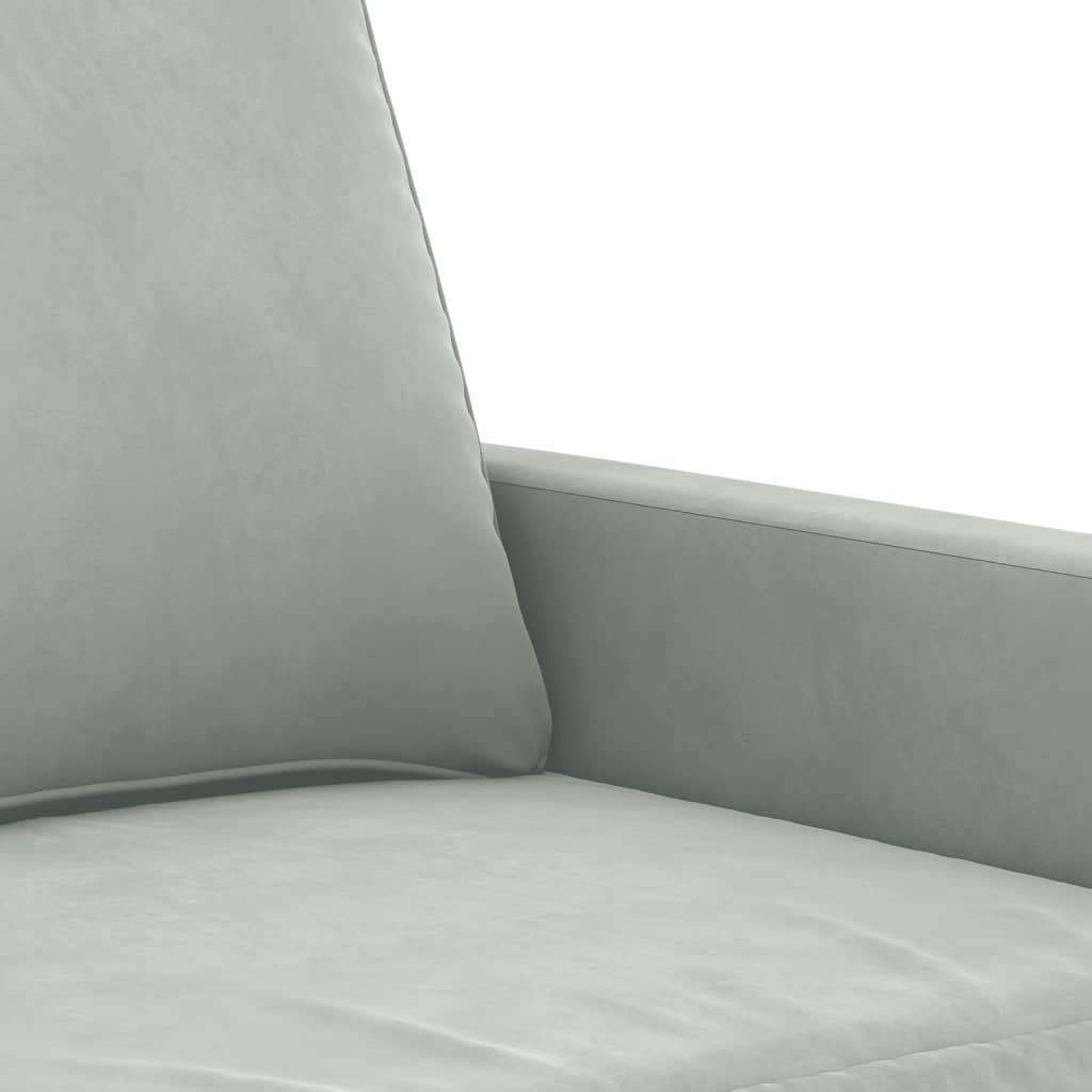 2-Seater Sofa Light Gray 55.1" Velvet