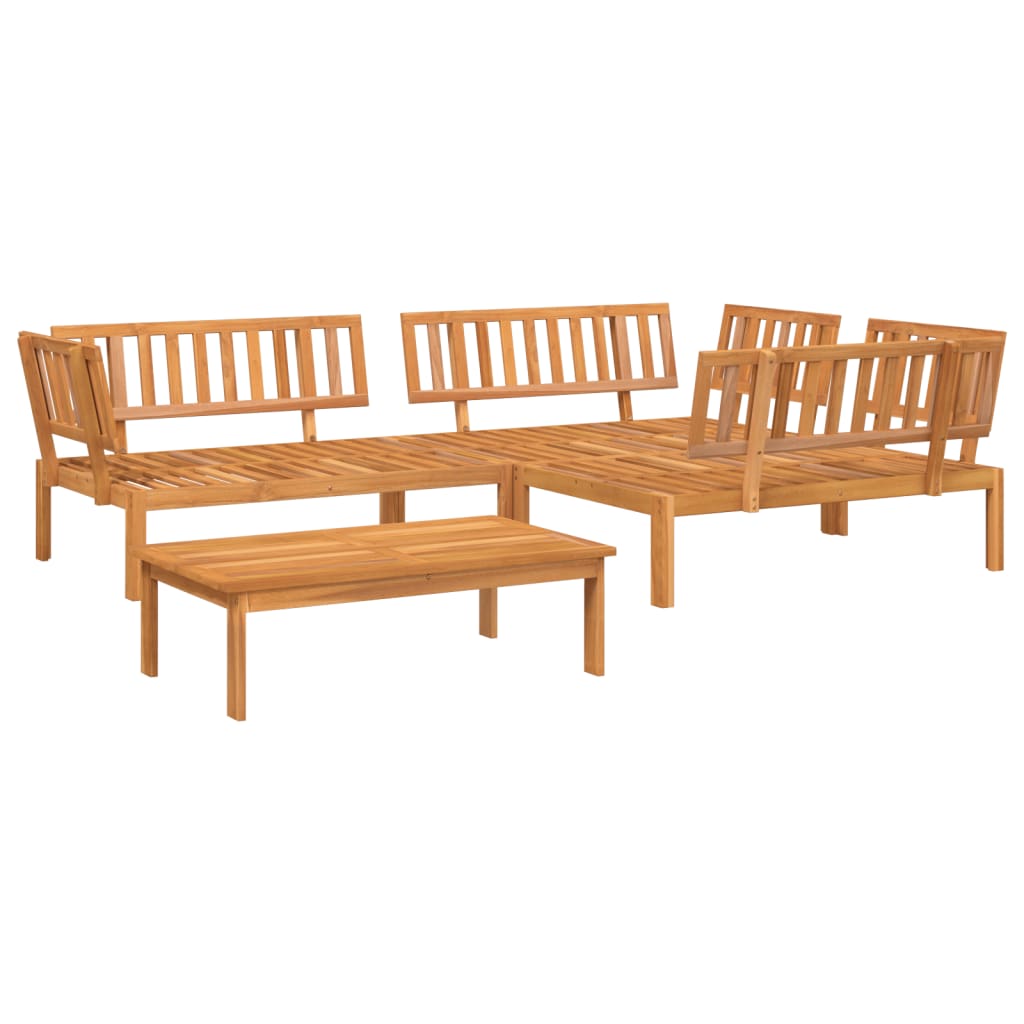 4 Piece Patio Pallet Sofa Set Solid Wood Acacia