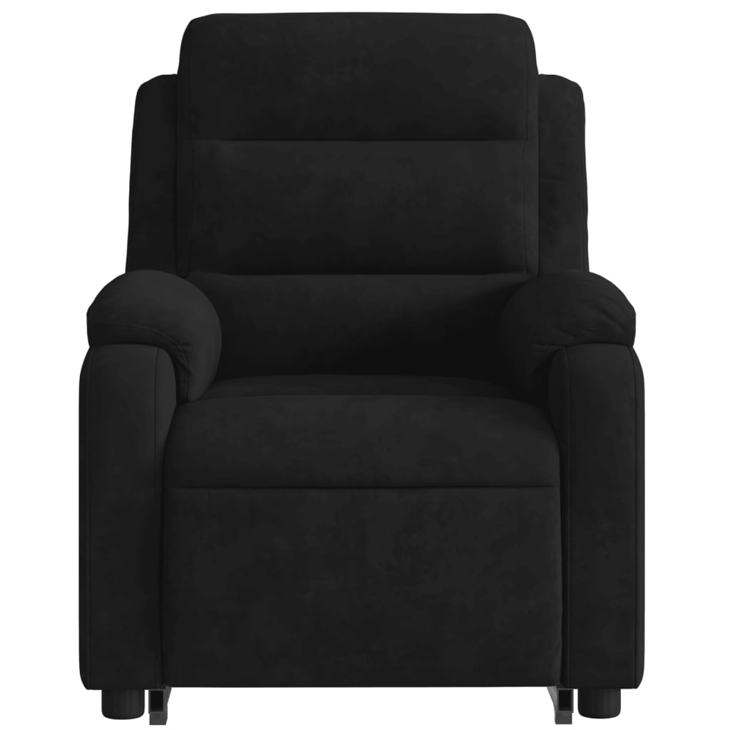 Electric Stand up Massage Recliner Chair Black Velvet