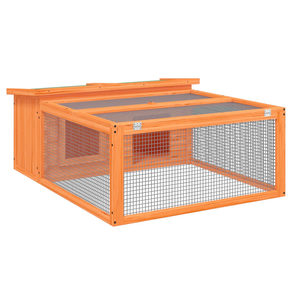 Rabbit Hutch Brown 46.3"x38.2"x18.7" Solid Wood Pine