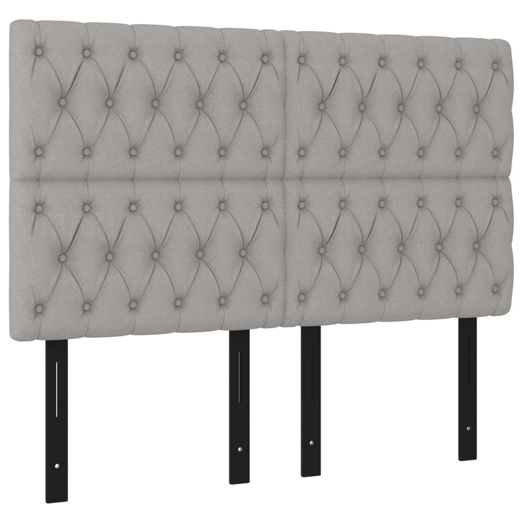 Headboards 4 pcs Light Gray 28.3"x2.8"x30.7"/34.6" Fabric