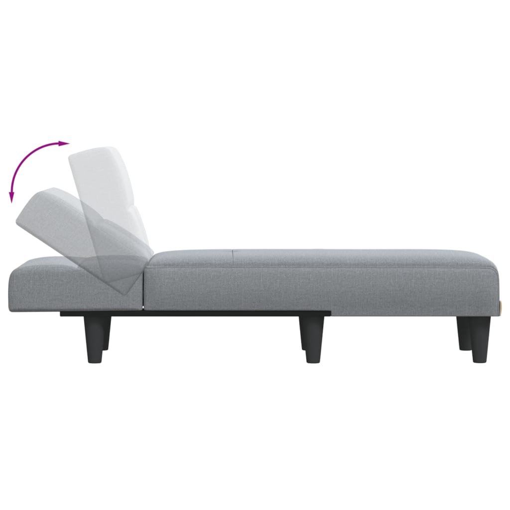 Chaise Longue Light Gray Fabric