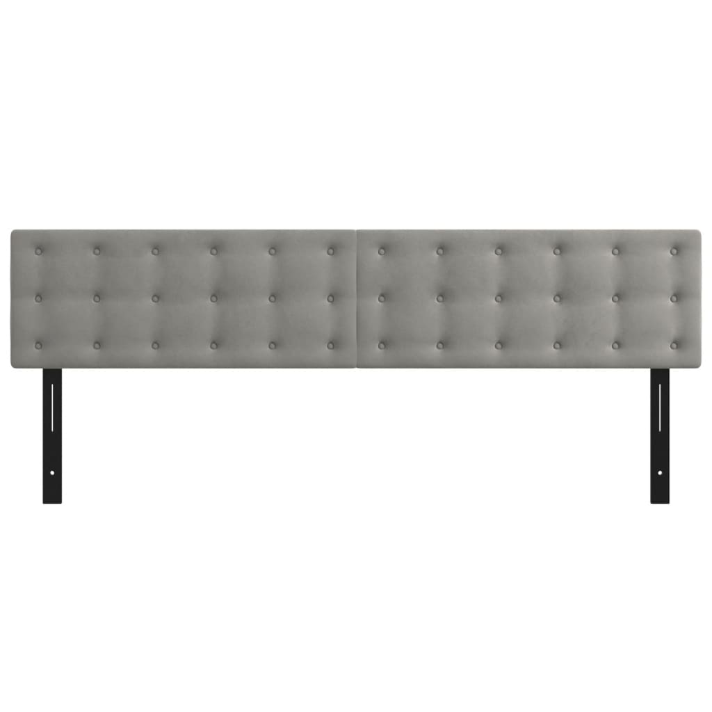 Headboards 2 pcs Light Gray 39.4"x2"x30.7"/34.6" Velvet