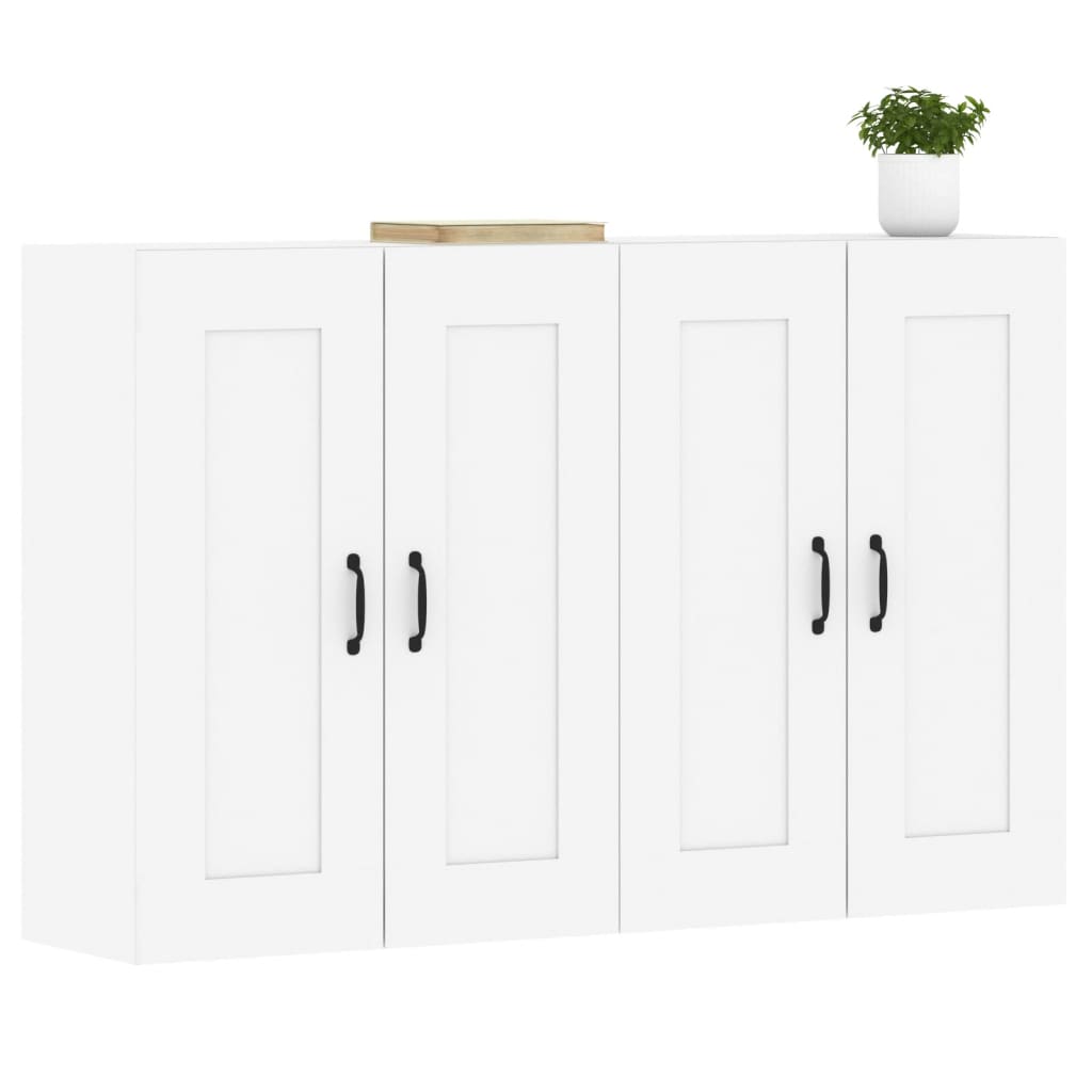 Wall Mounted Cabinets 2 pcs White Engineered Wood