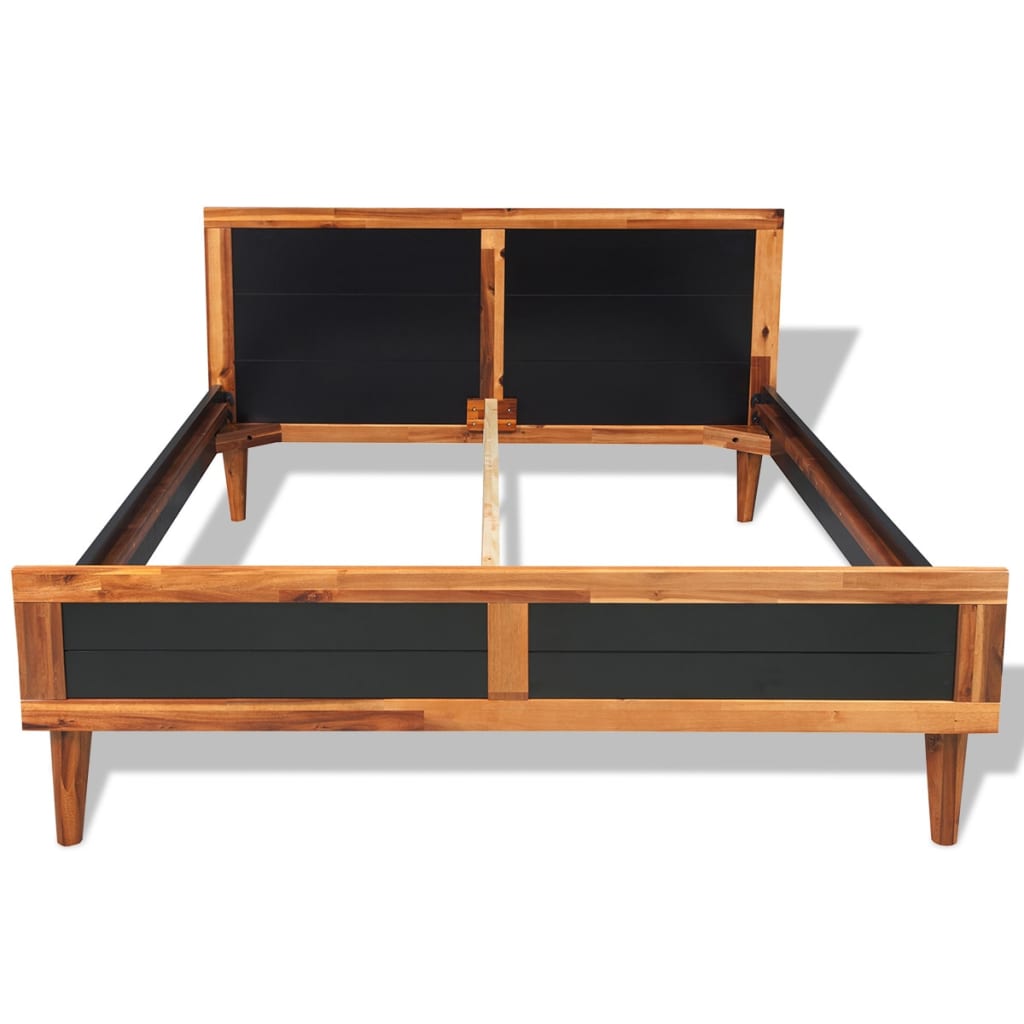 Bed Frame Black Solid Acacia Wood 70.9"x78.7"