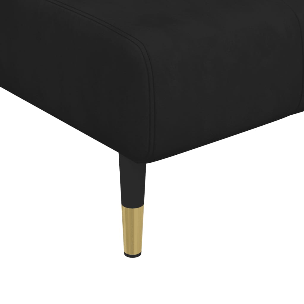 Chaise Longue Black Velvet