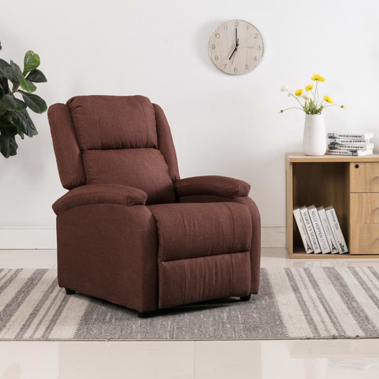 Recliner Chair Brown Fabric