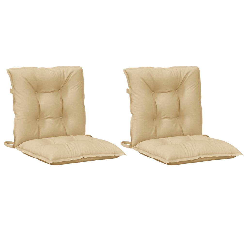 Lowback Chair Cushions 2 pcs Melange Beige 39.4"x19.7"x2.8" Fabric