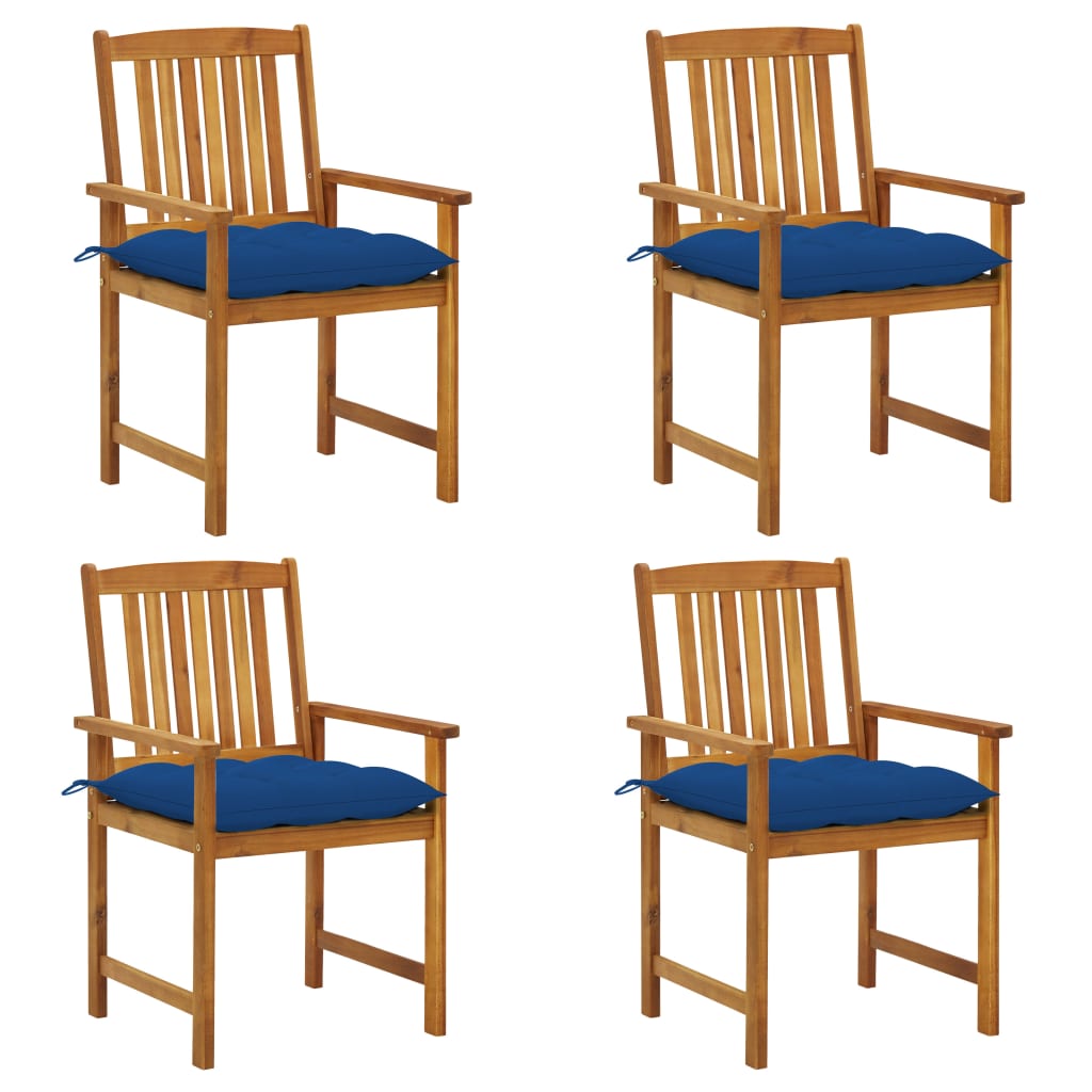 Patio Chairs with Cushions 6 pcs Solid Acacia Wood