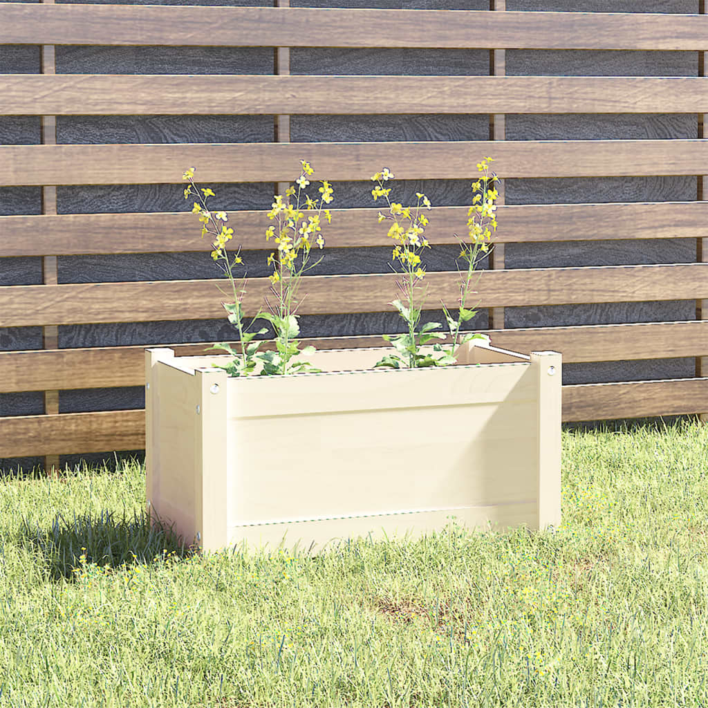 Garden Planters 2 pcs Black 23.6"x12.2"x12.2" Solid Wood Pine