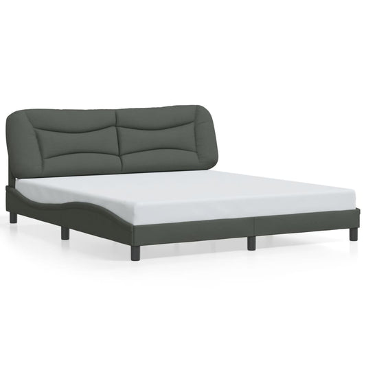 Bed Frame without Mattress Dark Gray 72"x83.9"Fabric