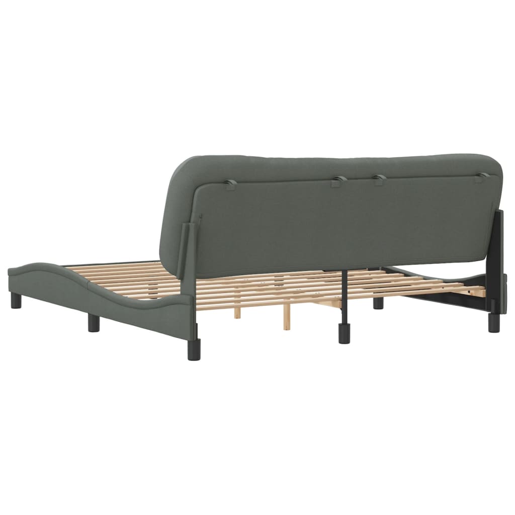 Bed Frame without Mattress Dark Gray 72"x83.9"Fabric