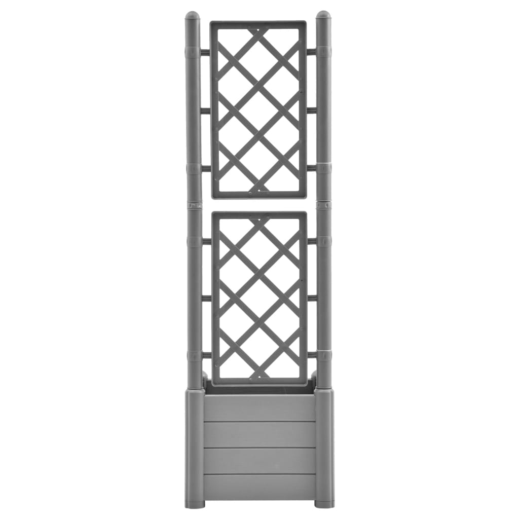 Garden Planter with Trellis 16.9"x16.9"x55.9" PP Stone Gray