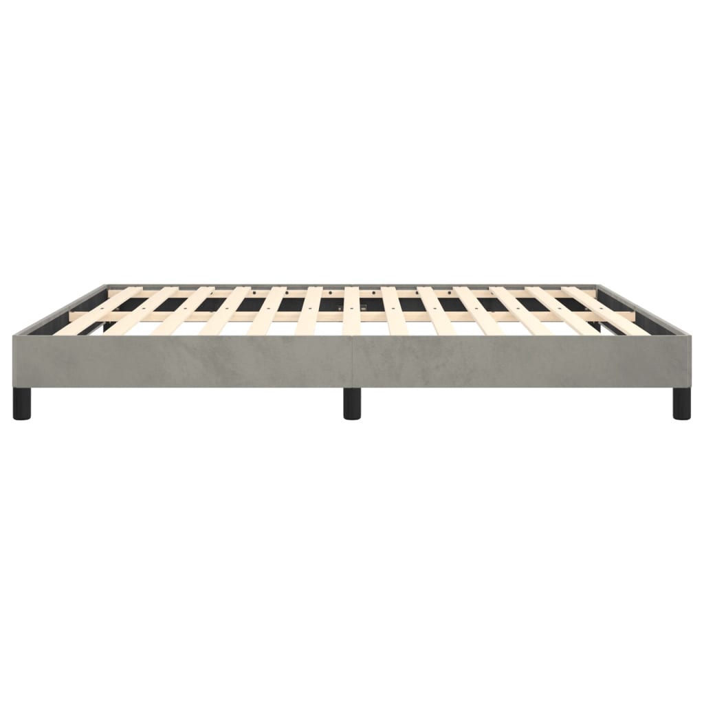 Bed Frame without Mattress Light Gray King Velvet (US Only)