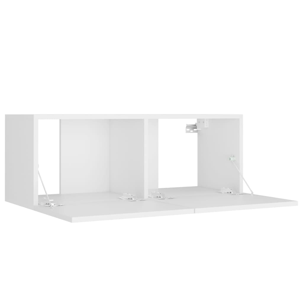 8 Piece TV Stand Set White Engineered Wood