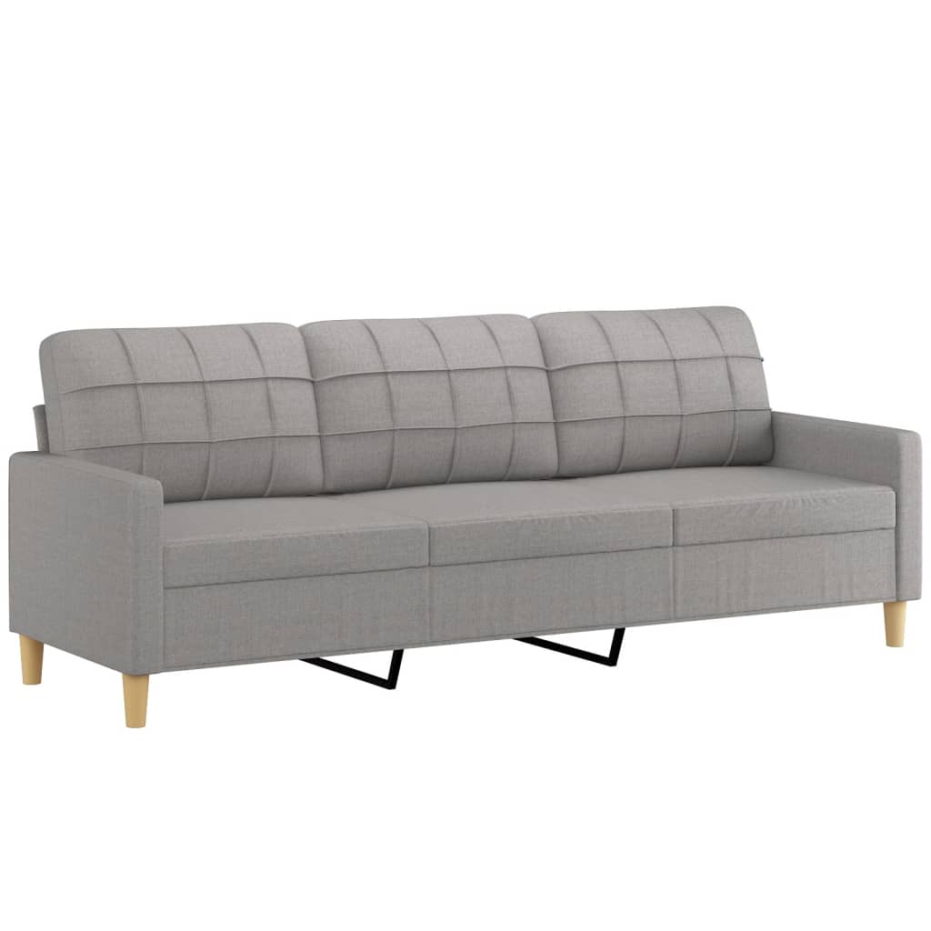 3-Seater Sofa Light Gray 82.7" Fabric