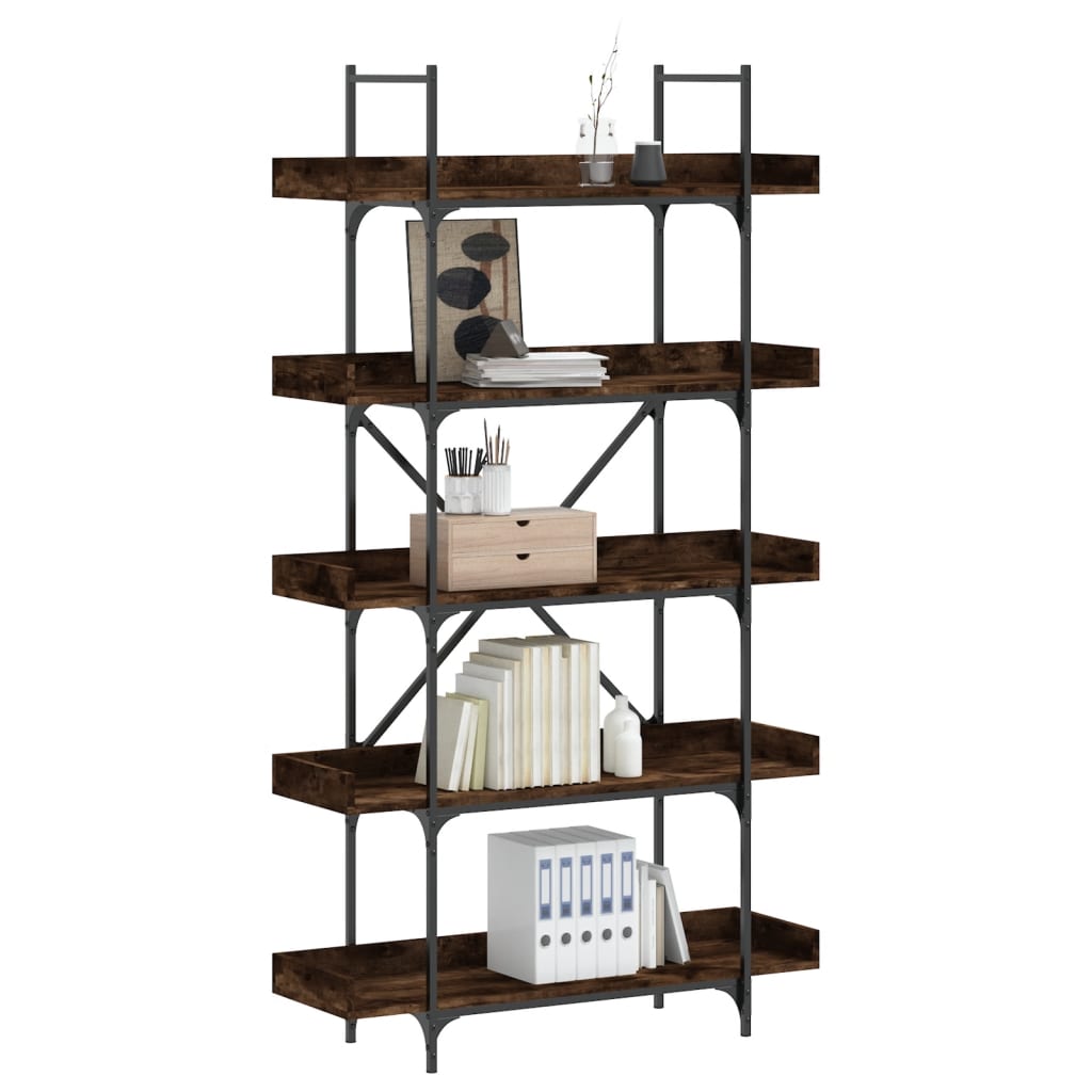 bookcase-5-tier-smoked-oak-39-4-x13-x71-1-engineered-wood At Willow and Wine USA!