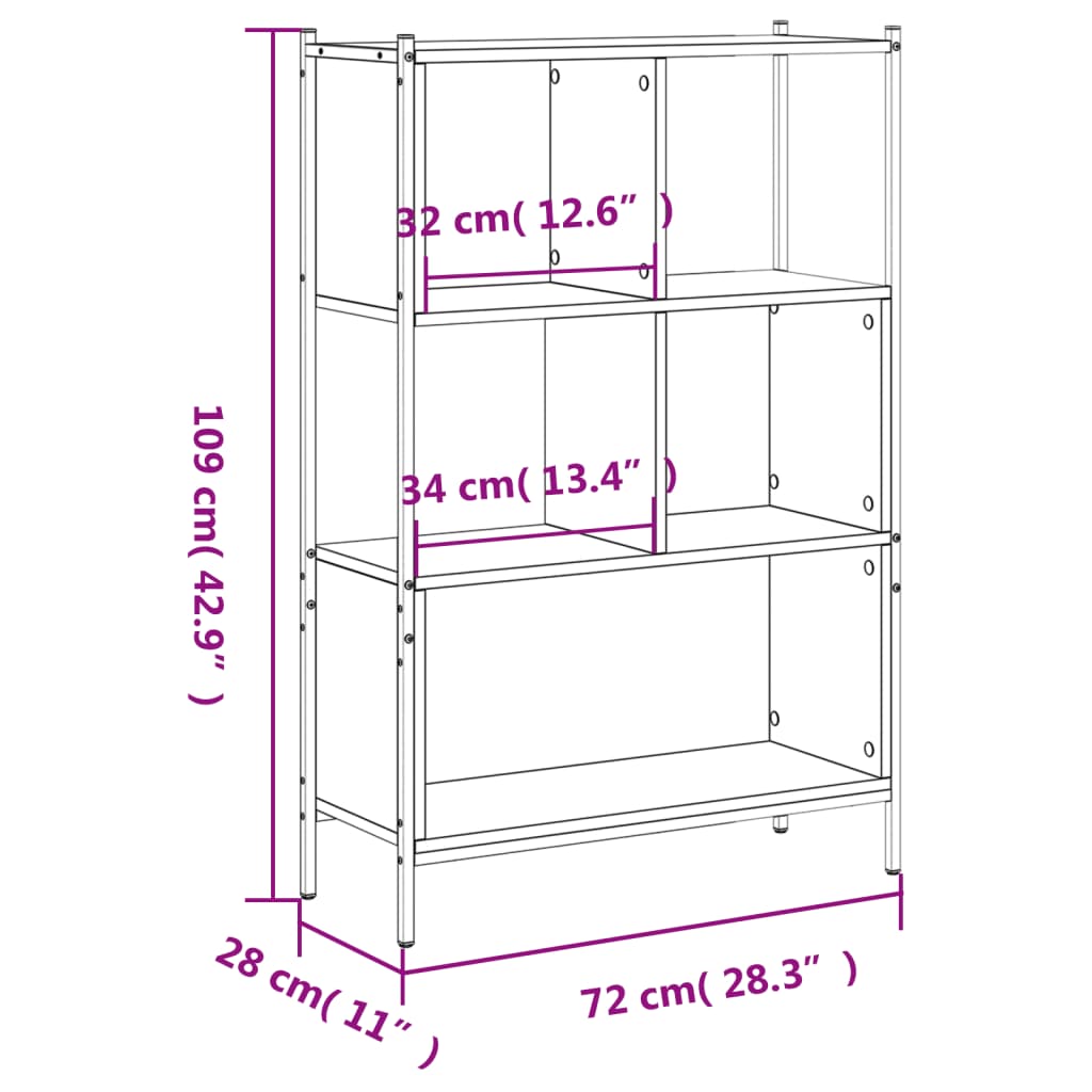 bookcase-smoked-oak-28-3-x11-x42-9-engineered-wood At Willow and Wine USA!