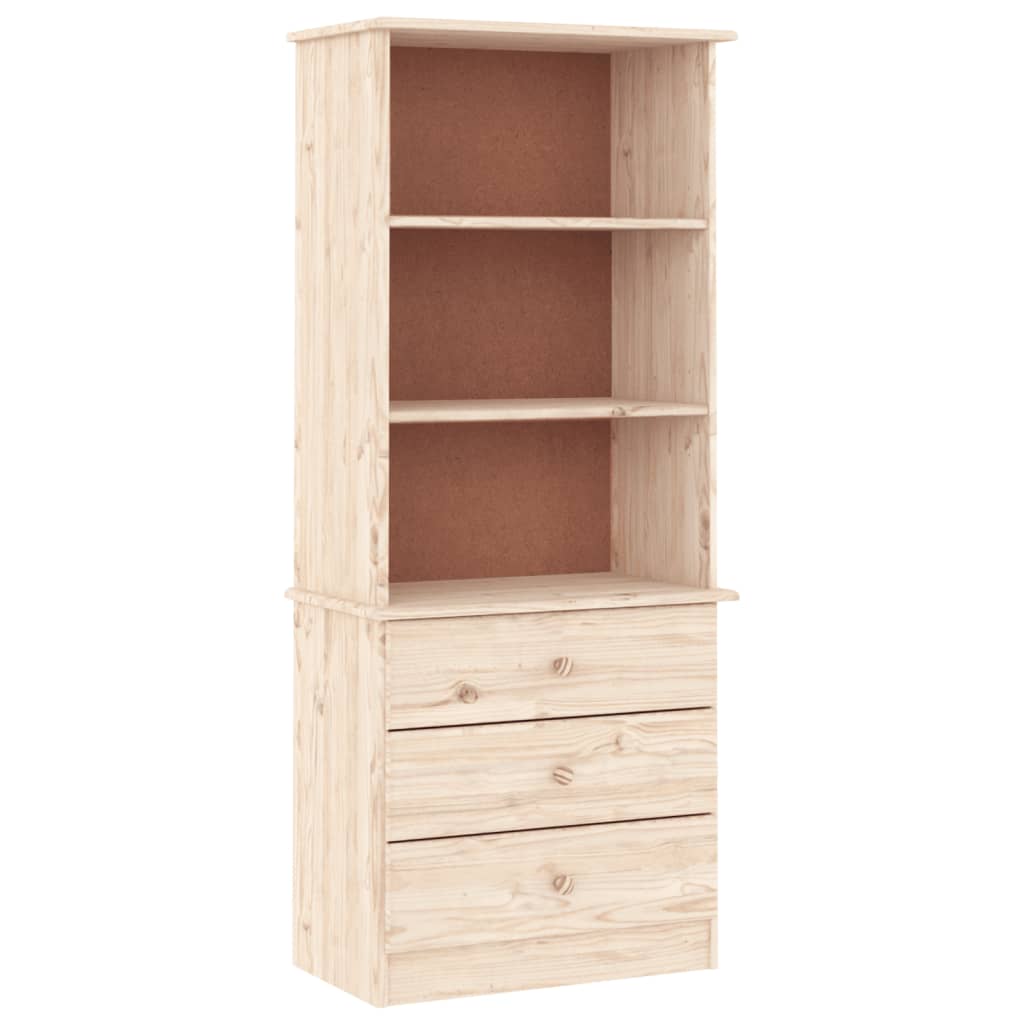 bookcase-with-drawers-alta-23-6-x13-8-x55-9-solid-wood-pine At Willow and Wine USA!