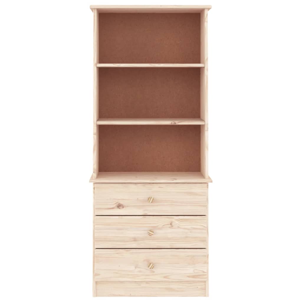 bookcase-with-drawers-alta-23-6-x13-8-x55-9-solid-wood-pine At Willow and Wine USA!
