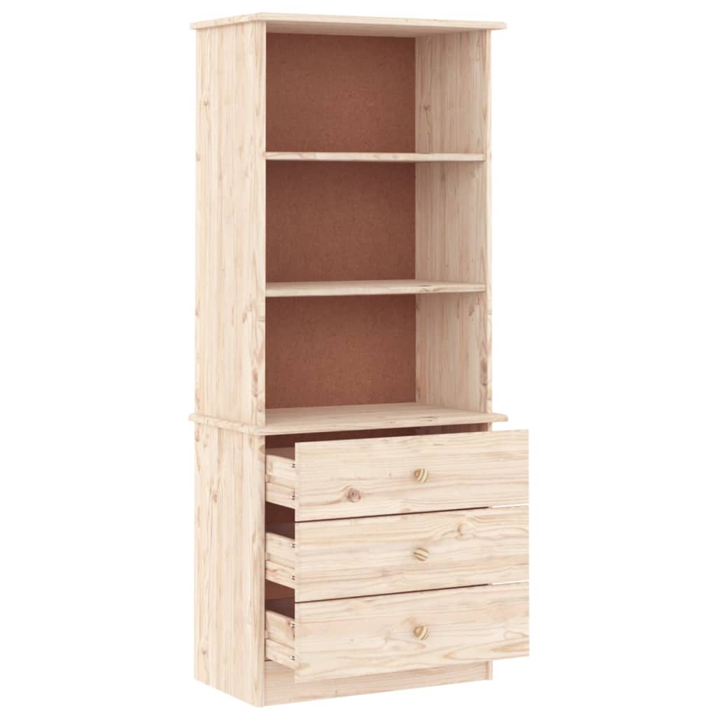 bookcase-with-drawers-alta-23-6-x13-8-x55-9-solid-wood-pine At Willow and Wine USA!