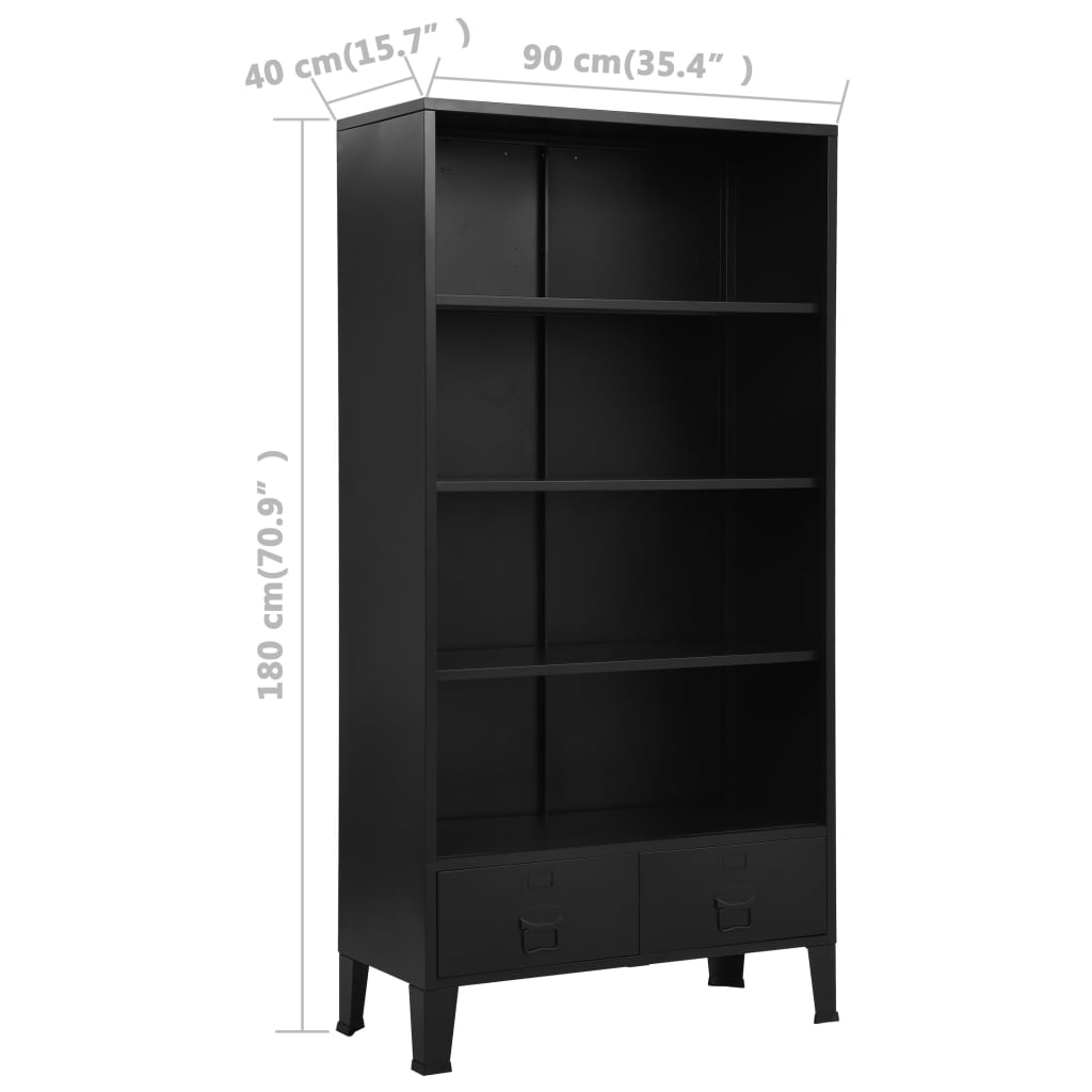 bookshelf-industrial-black-35-4-x15-7-x70-9-steel At Willow and Wine USA!